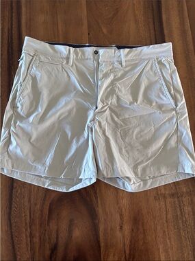 J. Crew Men's White Flat-Front Casual Shorts